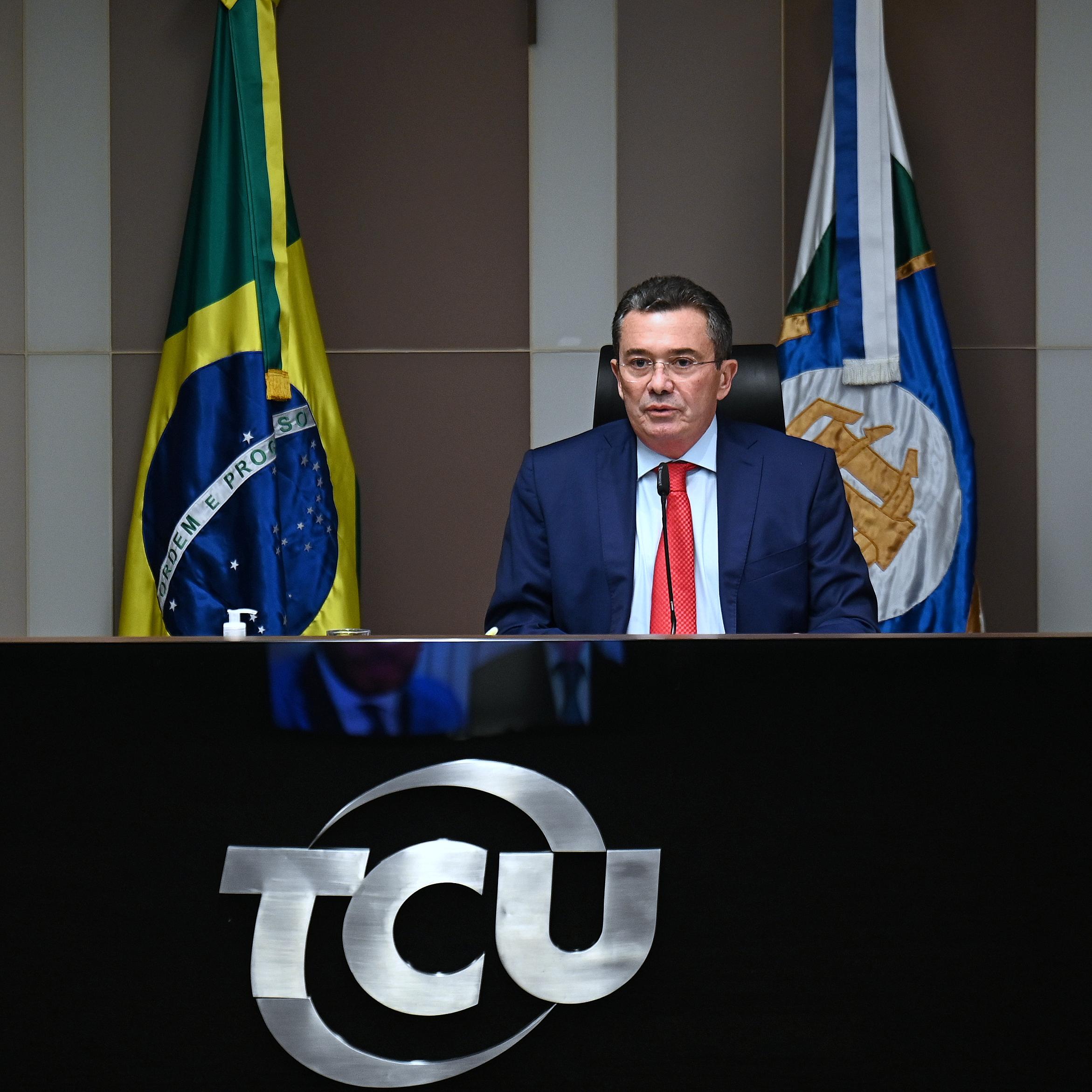 The President of the Court of Accounts, Vital do Rêgo Filho, during one of the plenary sessions held at the Court