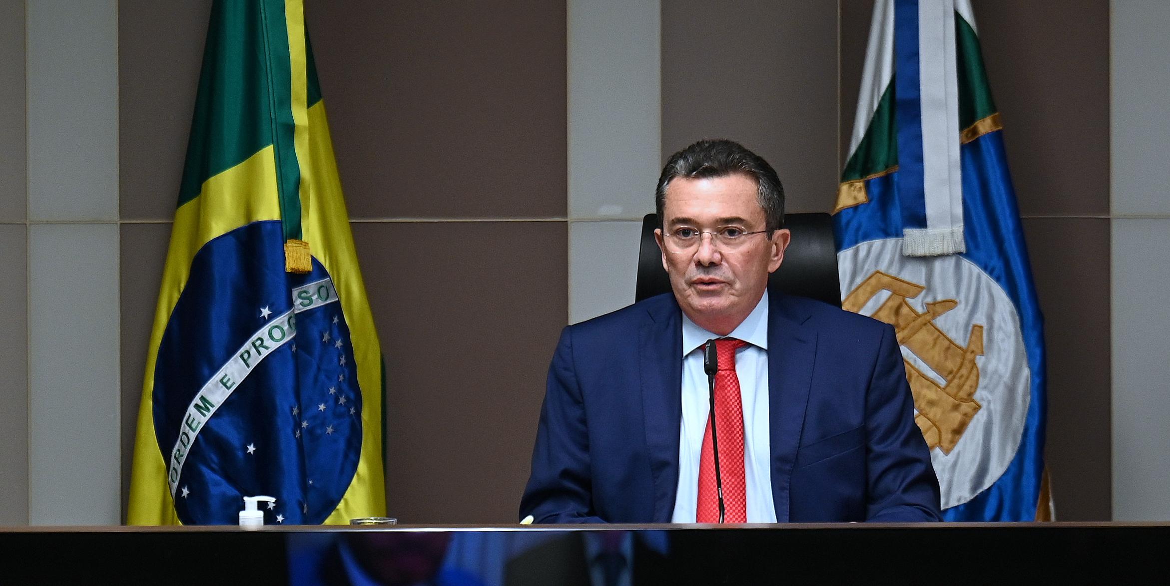 The President of the Court of Accounts, Vital do Rêgo Filho, during one of the plenary sessions held at the Court