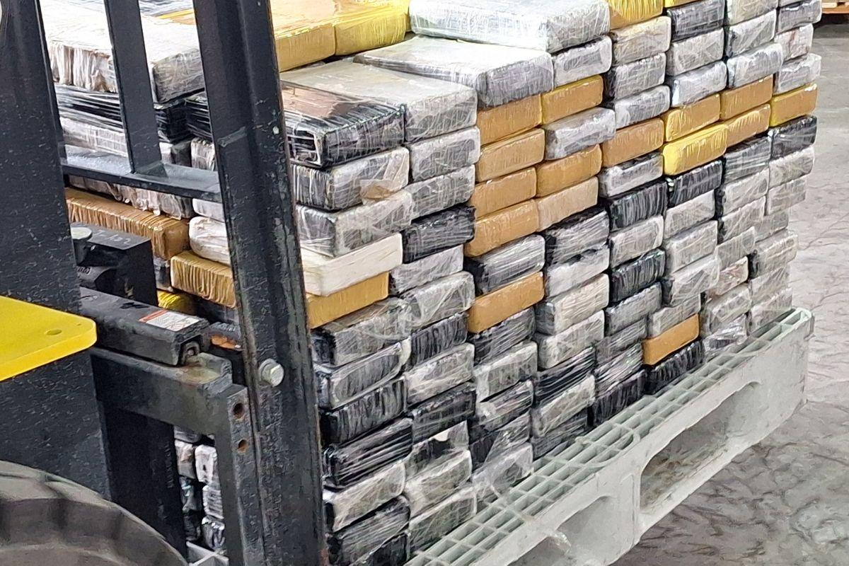 Os 461 kg de cocaína estavam escondidas em um carregamento de papel