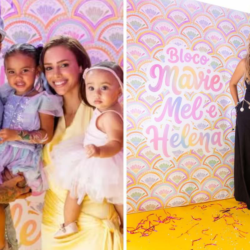 Essa foi a primeira vez que Flávia (à dir.) realizou uma festa na mansão do jogador