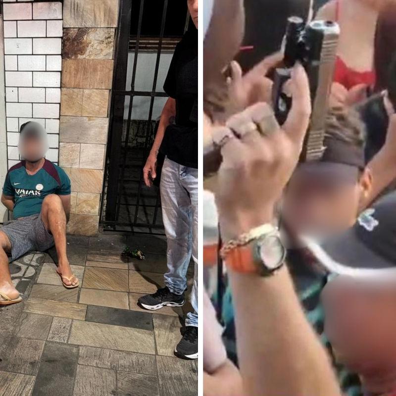 Homem de 41 anos apareceu em imagens atirando para o alto durante um baile funk realizado no Morro São Bento, em Santos