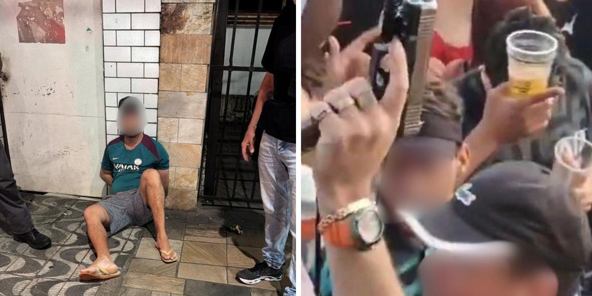 Homem de 41 anos apareceu em imagens atirando para o alto durante um baile funk realizado no Morro São Bento, em Santos