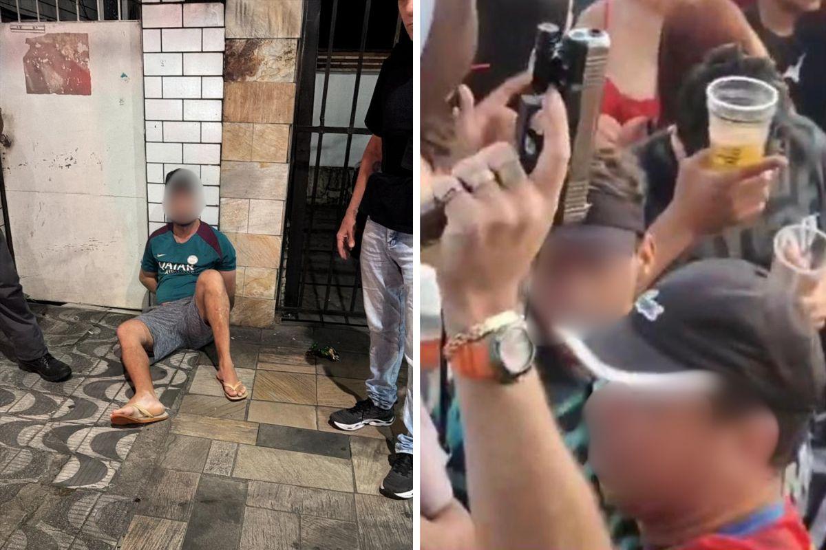 Homem de 41 anos apareceu em imagens atirando para o alto durante um baile funk realizado no Morro São Bento, em Santos