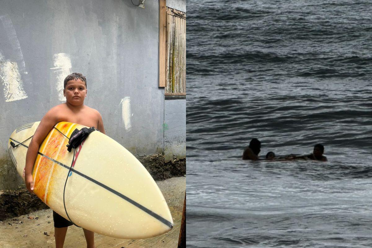 Menino de 10 anos ajuda a salvar casal de afogamento em praia do litoral de SP; VÍDEO