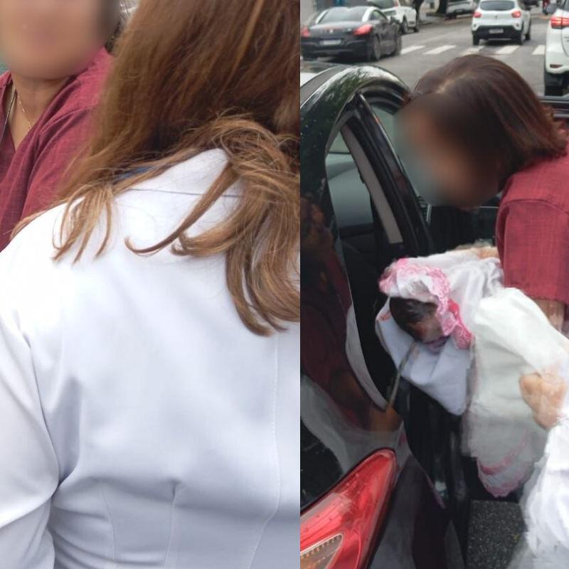 Gestante entra em trabalho de parto e dá à luz em carro de aplicativo em Santos