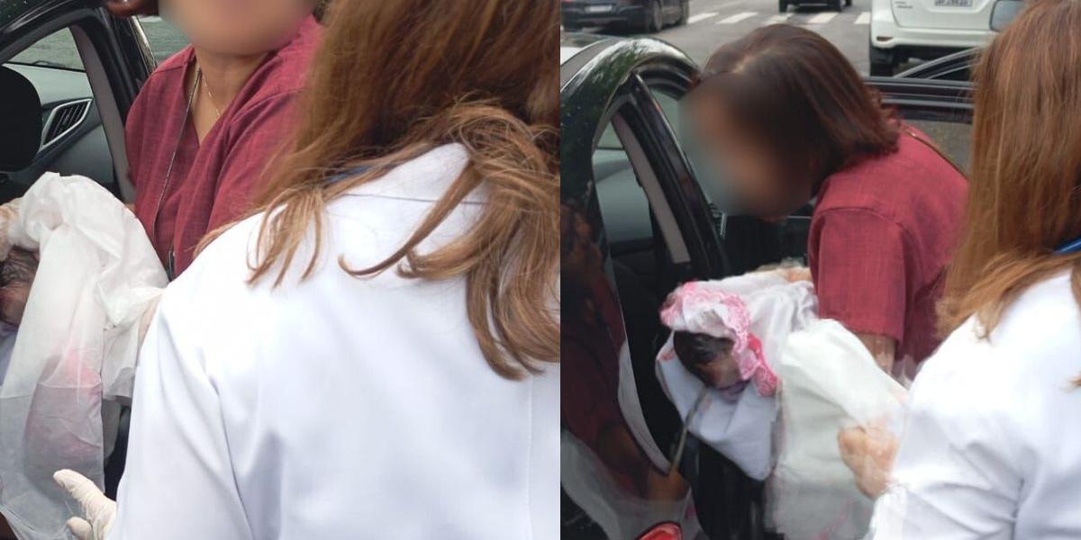 Gestante entra em trabalho de parto e dá à luz em carro de aplicativo em Santos