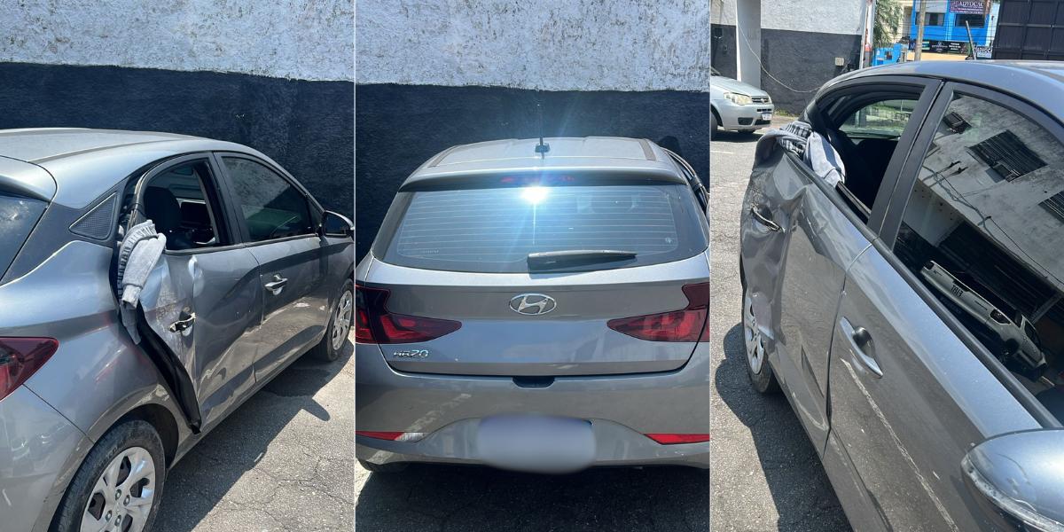 Carro usado pelos criminosos, um Hyundai HB20, foi apreendido pela Polícia Civil
