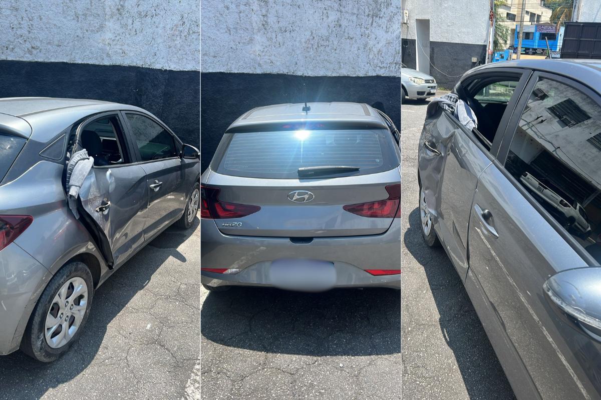 Carro usado pelos criminosos, um Hyundai HB20, foi apreendido pela Polícia Civil