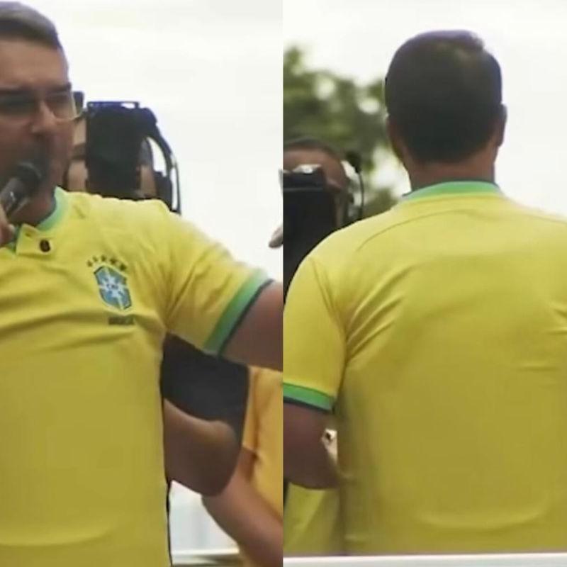 Flávio Bolsonaro usou colete à prova de balas em ato na Avenida Paulista