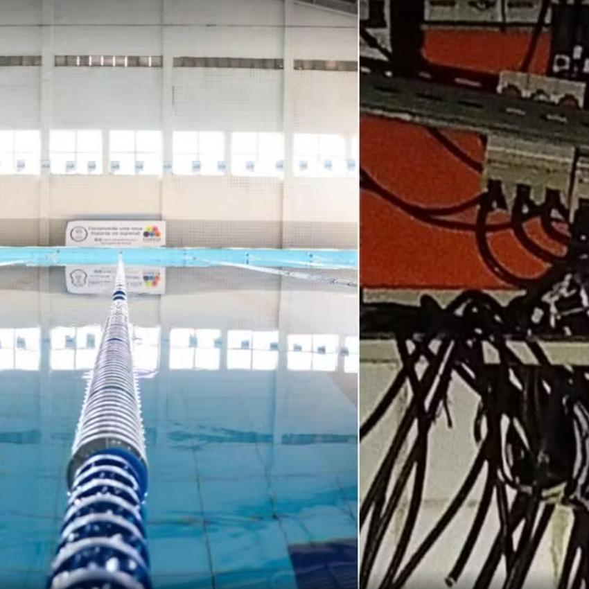 A GCM constatou a invasão e o vandalismo na piscina municipal de Agenor de Campos, em Mongaguá
