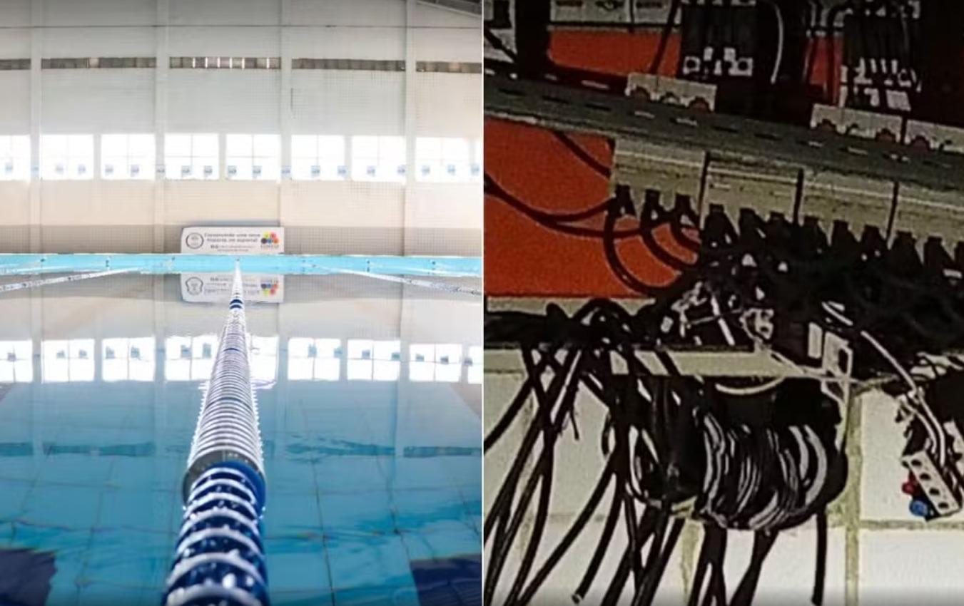 A GCM constatou a invasão e o vandalismo na piscina municipal de Agenor de Campos, em Mongaguá