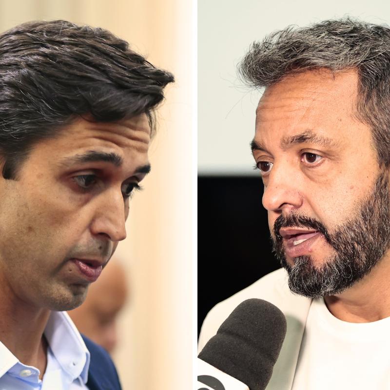 Rui De Rosis Junior (à esq.) questionou práticas de admissão; Rafael Leal (à dir.) declarou que contratos são registrados