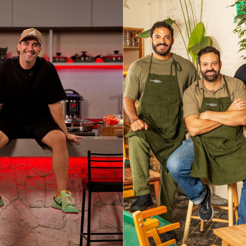 Além do apresentador André Marques (à esquerda), Thiago Castanho, Marcelo Corrêa Bastos e Gustavo Rodrigues (à direita), muitos outros participam do evento