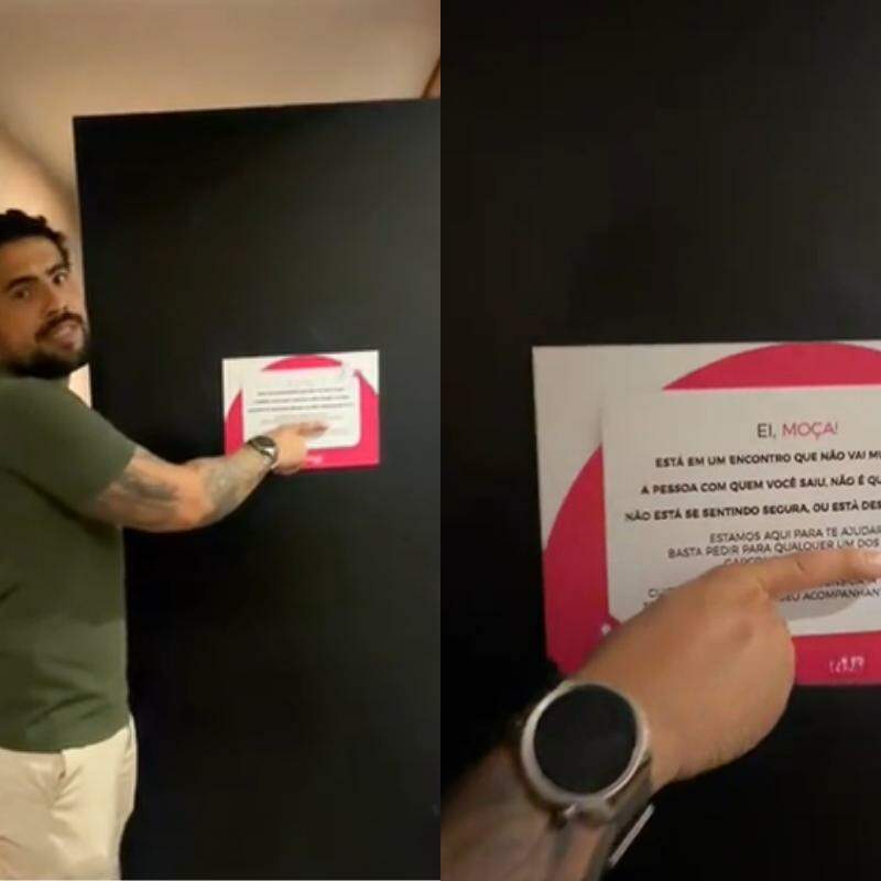 A iniciativa foi criada pelo proprietário do estabelecimento, Rogélio Alves, de 30 anos, após observar casos de assédio que ocorriam em bares e restaurantes