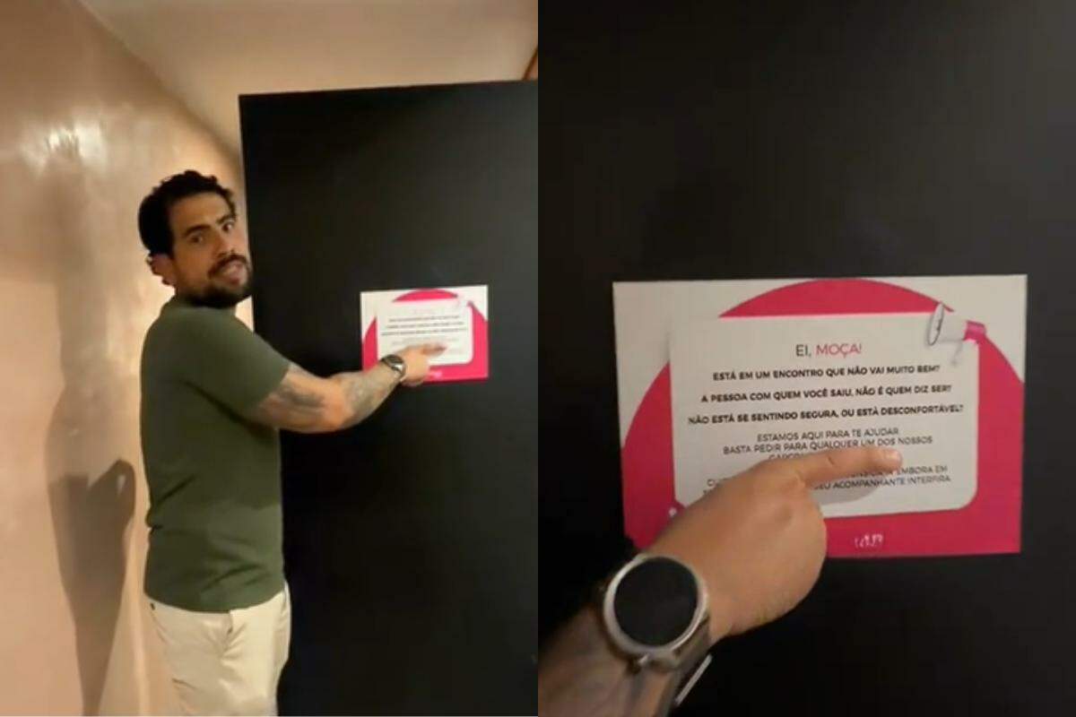 A iniciativa foi criada pelo proprietário do estabelecimento, Rogélio Alves, de 30 anos, após observar casos de assédio que ocorriam em bares e restaurantes