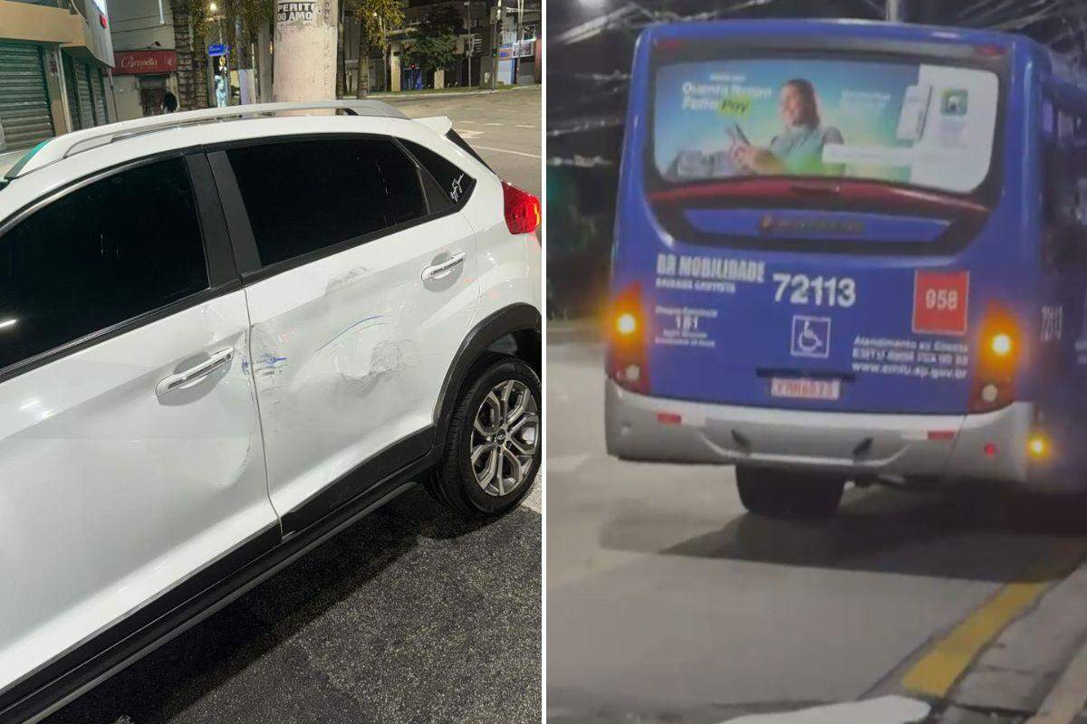 A lateral do veículo de Matheus ficou bem danificada após a colisão com o ônibus da Viação Piracicabana