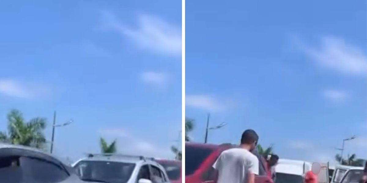 Cinco carros bateram no km 3 da Via Expressa Sul e causaram lentidão no trânsito