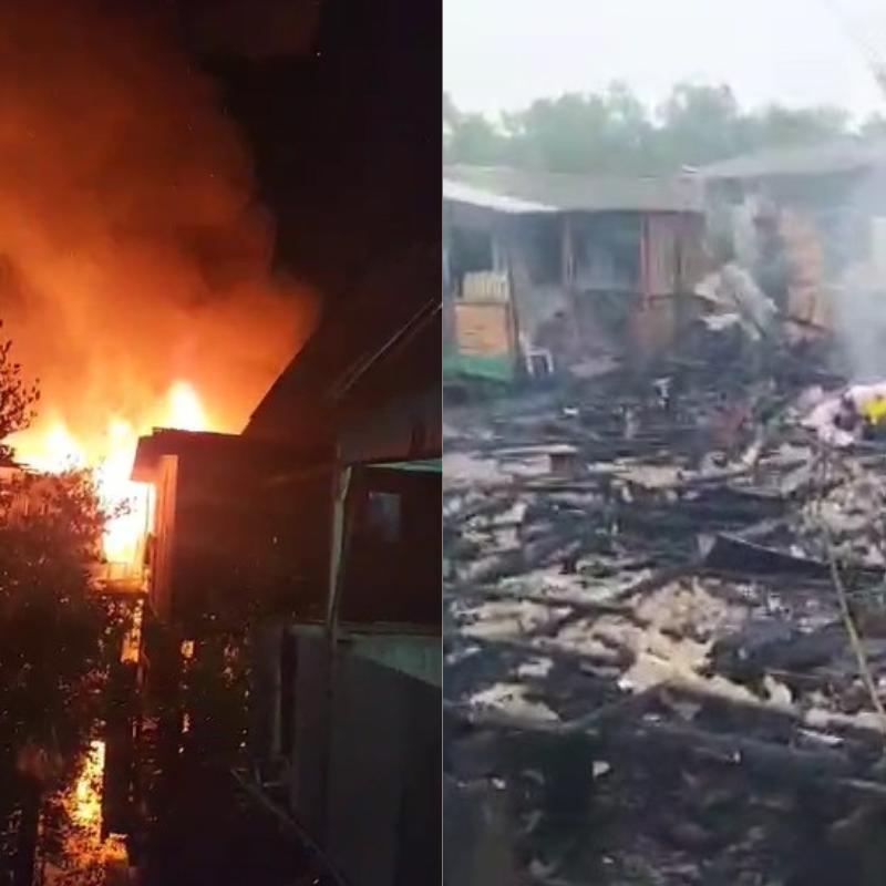 Incêndio atinge comunidade em Cubatão e deixa sete casas destruídas