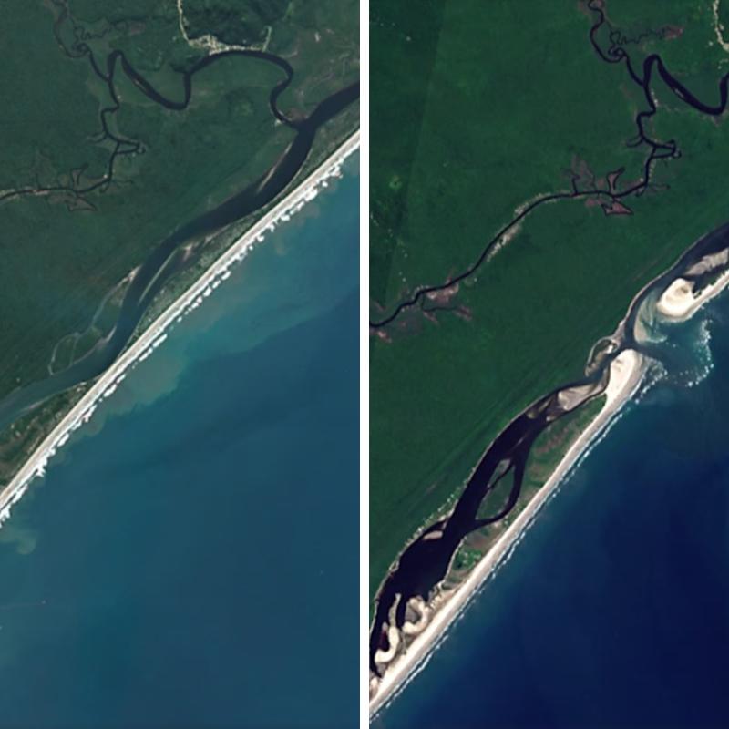 As imagens foram registradas por satélites da chamada Constelação Dove, operada pela empresa Planet, que conta com cerca de 100 equipamentos em órbita