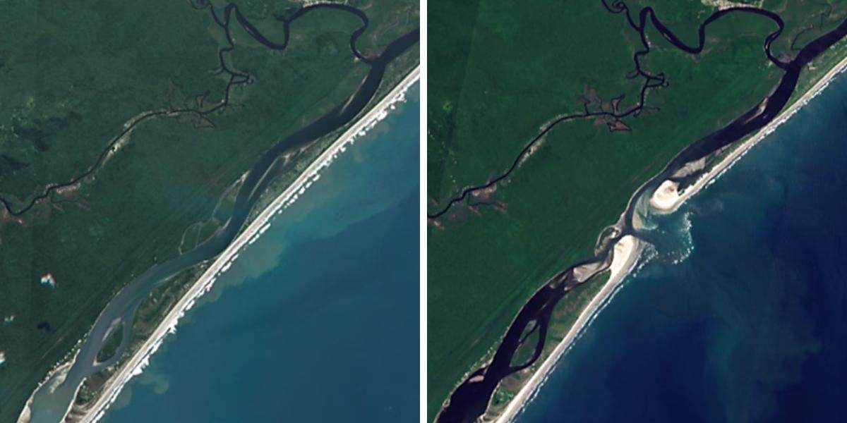 As imagens foram registradas por satélites da chamada Constelação Dove, operada pela empresa Planet, que conta com cerca de 100 equipamentos em órbita