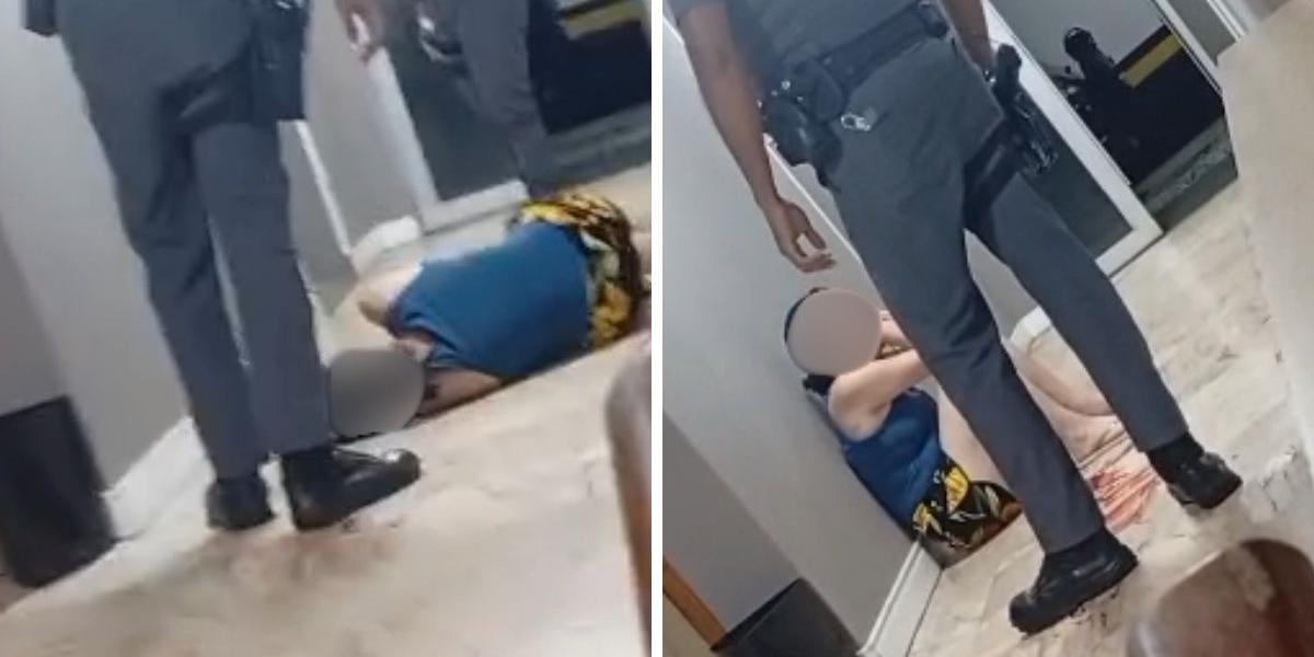 Mulher foi agredida pelo policial enquanto estava em surto em um prédio de São Vicente
