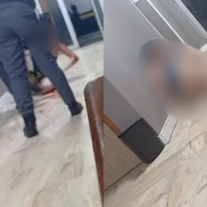 Policial Militar foi filmado dando chute no rosto de mulher em surto psicótico