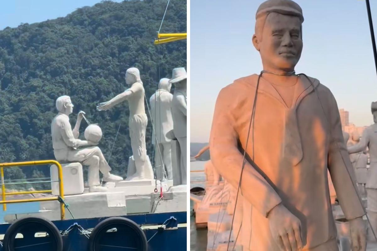 A praia do Guaiúba recebeu 15 esculturas do artista plástico Sarro