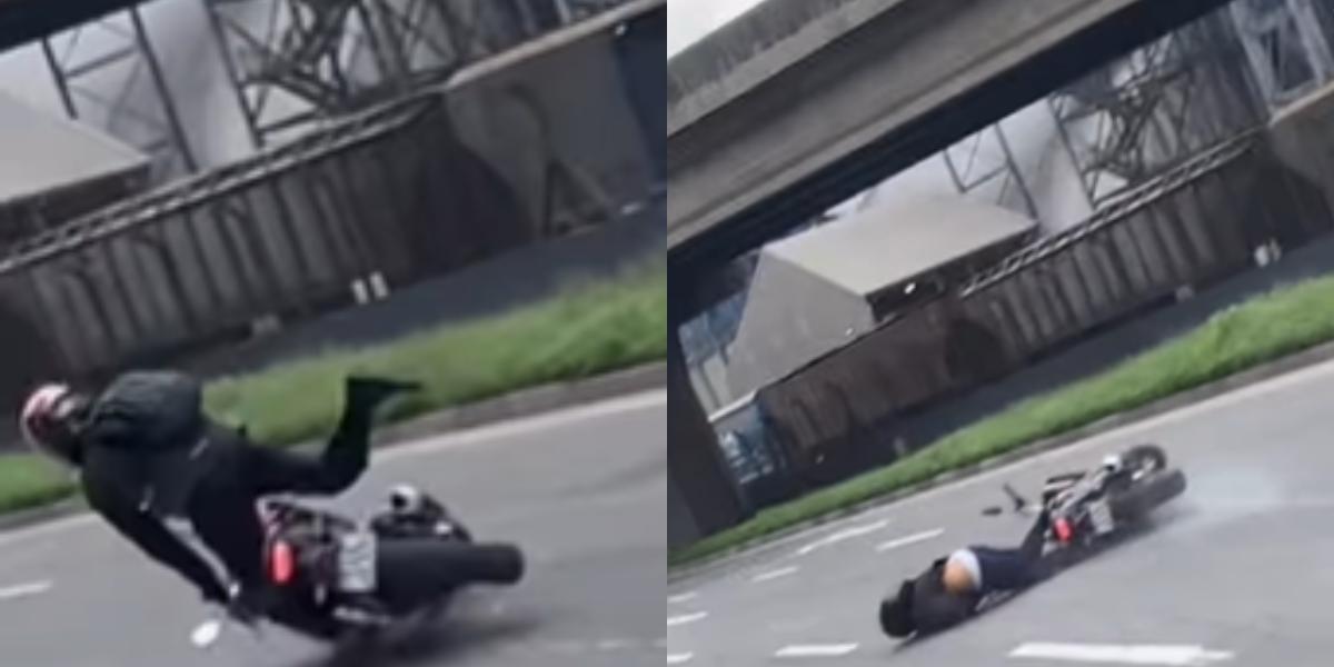 O motociclista não ficou ferido, não sendo necessária a prestação de atendimento/socorro por parte da Guarda Portuária