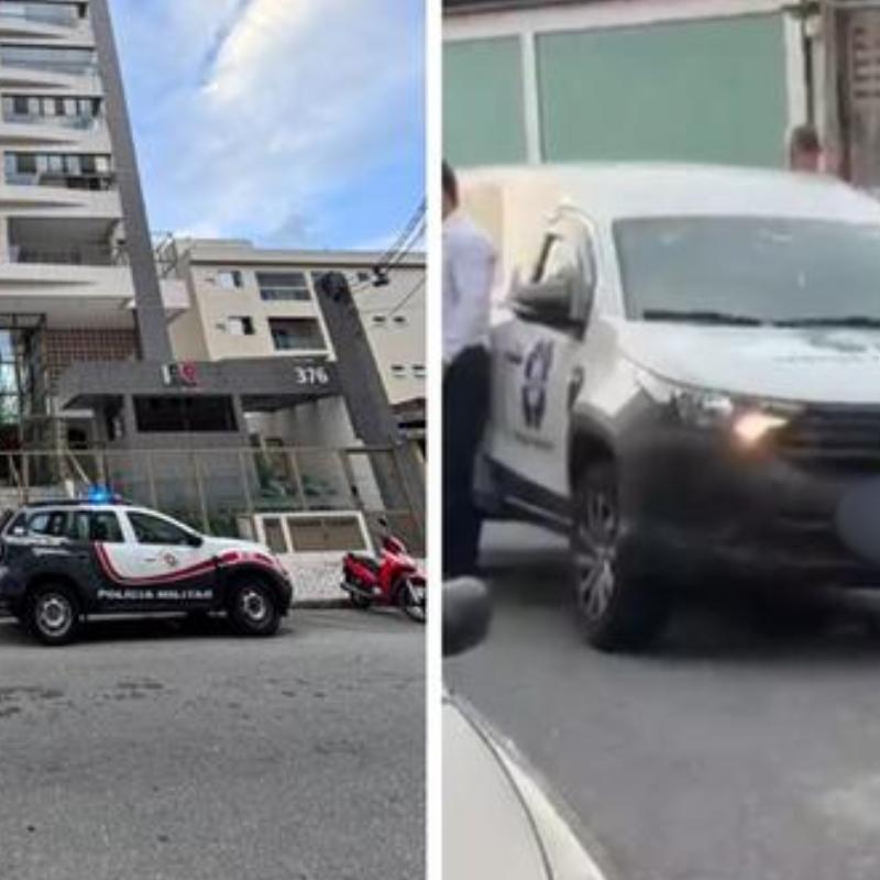 Corpo da mulher foi retirado pelo carro funerário da Osan em Praia Grande
