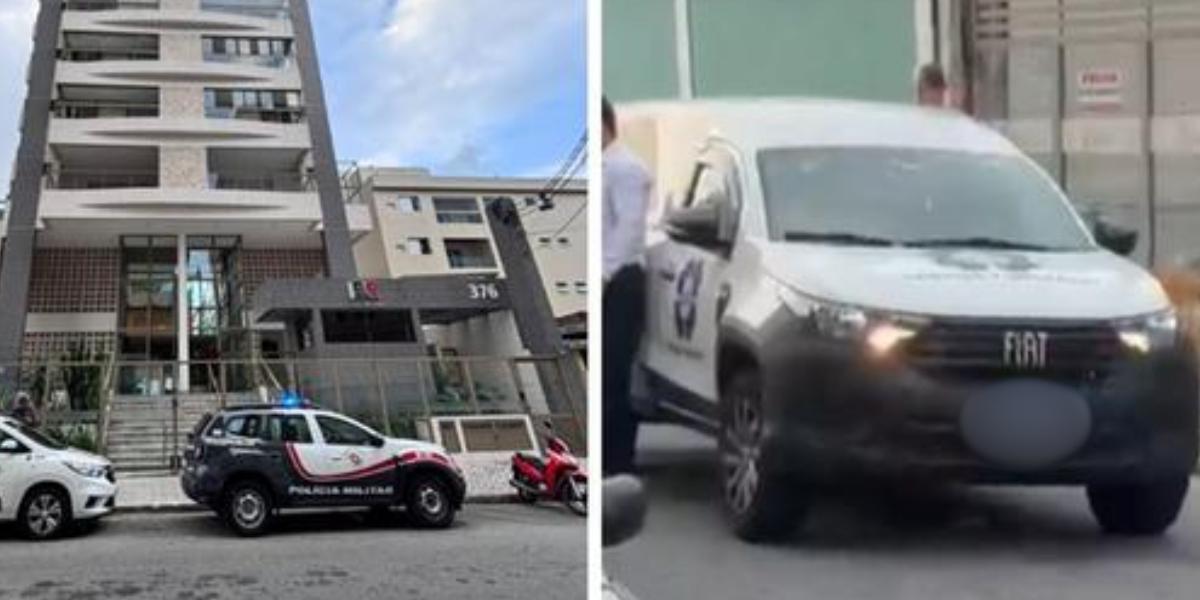 Corpo da mulher foi retirado pelo carro funerário da Osan em Praia Grande