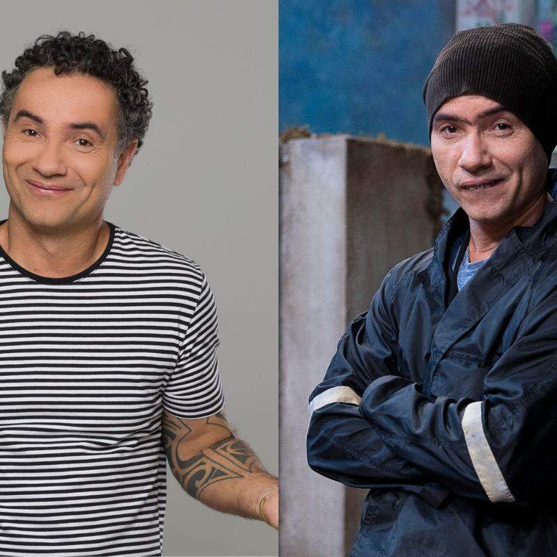 Luque e ele como Jackson Five, um dos personagens do espetáculo