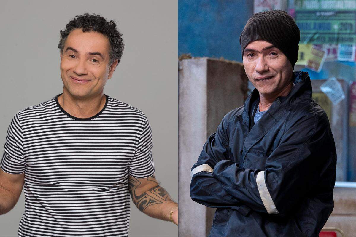 Luque e ele como Jackson Five, um dos personagens do espetáculo