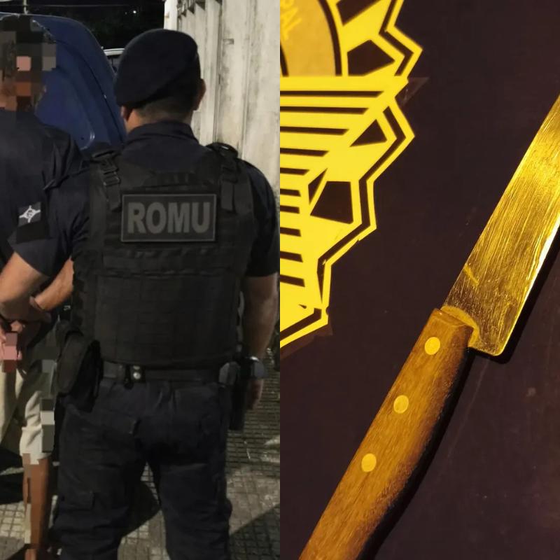 Homem foi preso pela GCM; agentes encontraram faca com ele