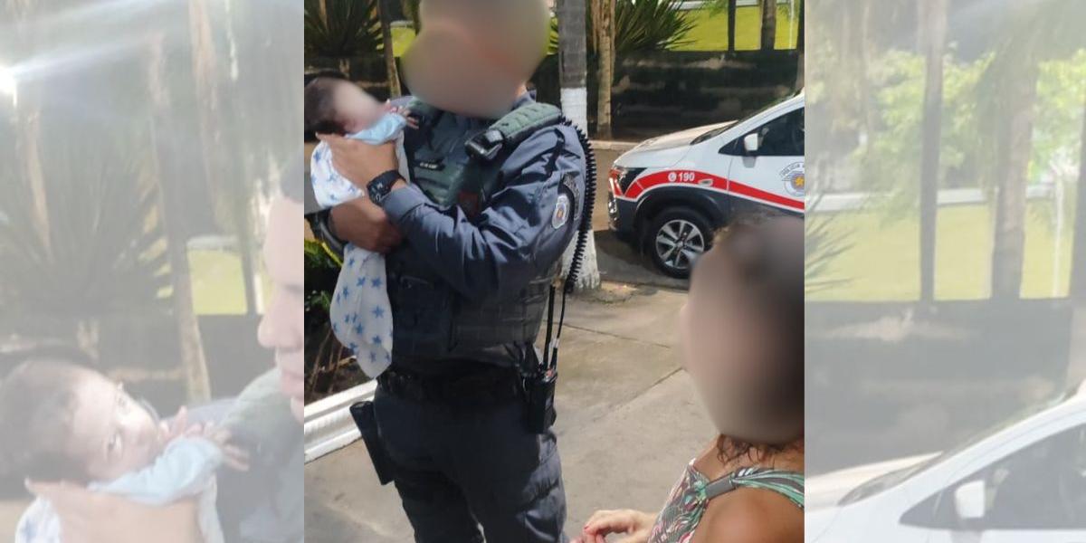 Policial realiza manobra de Heimlich e salva recém-nascido engasgado em Praia Grande