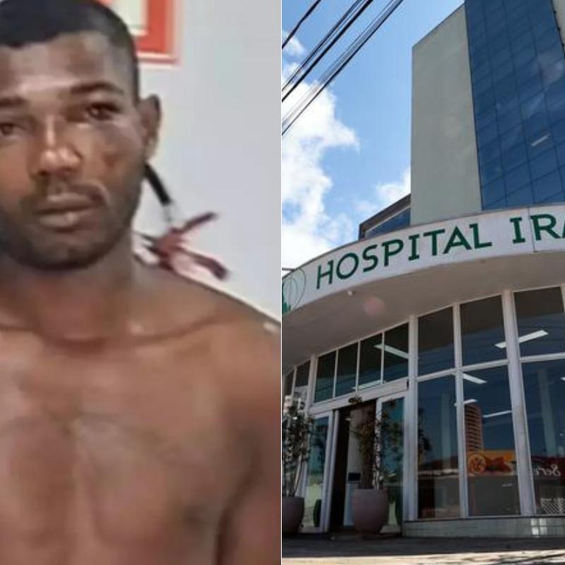 Robson Aquino, de 33 anos (esq.) está preso por conta do crime; mulher estava internada no Hospital Irmã Dulce (dir.) e não resistiu