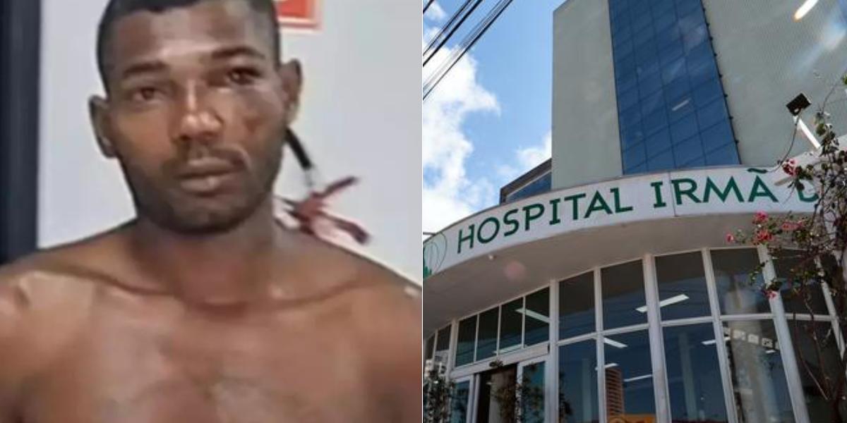 Robson Aquino, de 33 anos (esq.) está preso por conta do crime; mulher estava internada no Hospital Irmã Dulce (dir.) e não resistiu