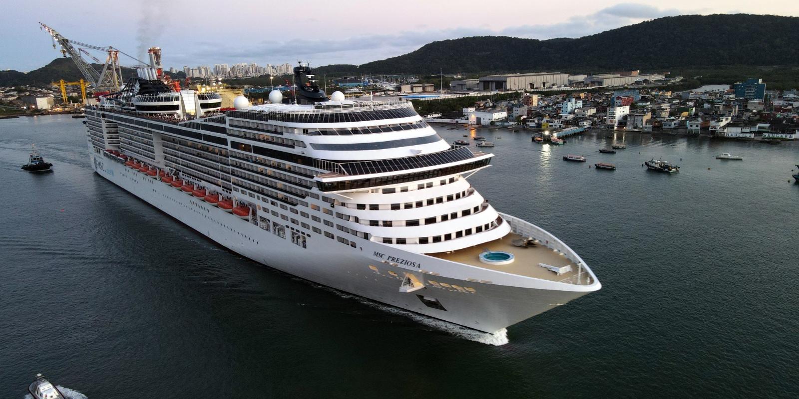 MSC Preziosa opened the season on October 26 and will make its final stop at the Santos terminal