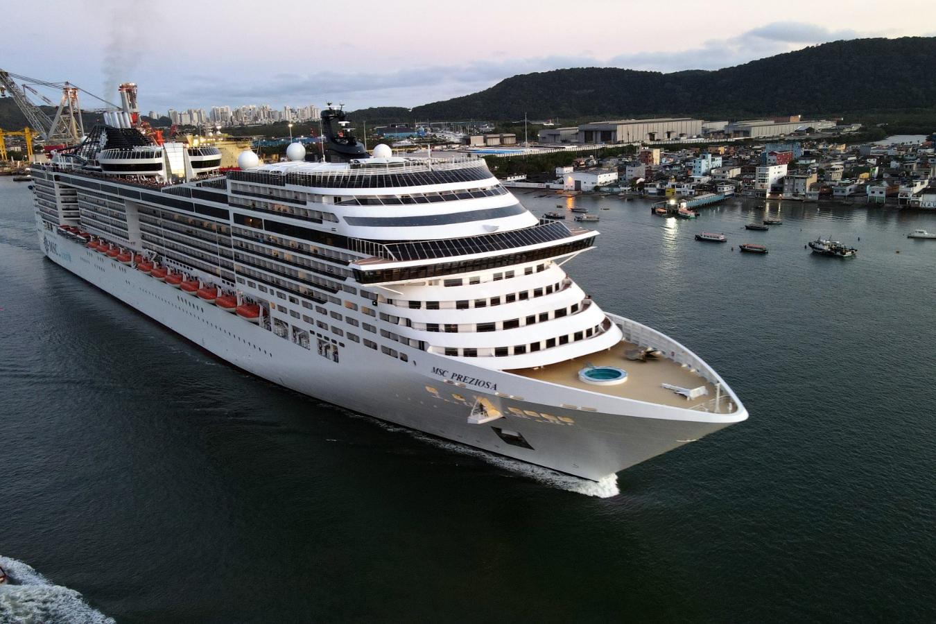 MSC Preziosa opened the season on October 26 and will make its final stop at the Santos terminal