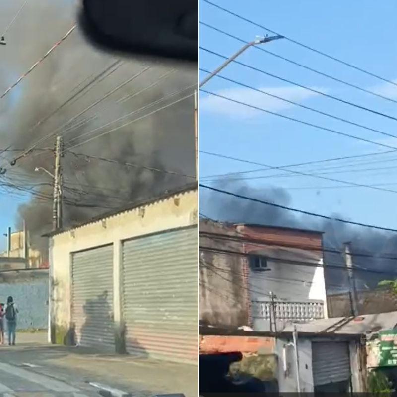 Fumaça assustou quem passava próximo ao local
