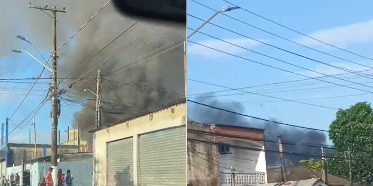 Fumaça assustou quem passava próximo ao local