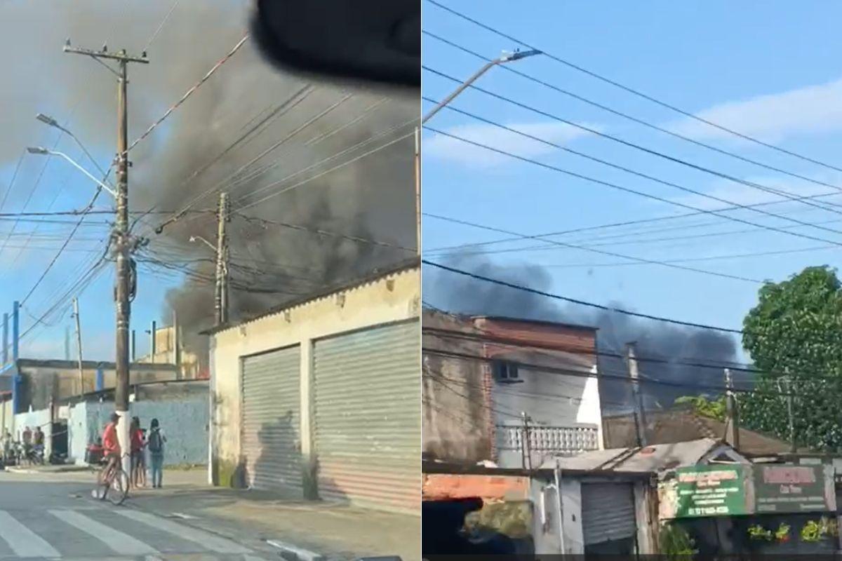 Fumaça assustou quem passava próximo ao local