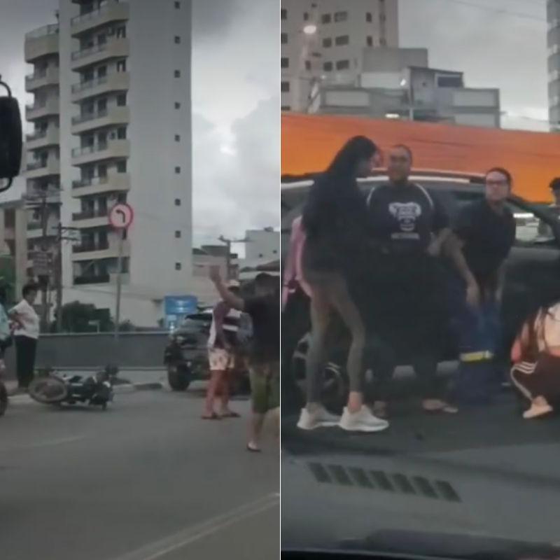 Com o impacto,  um motociclista teve ferimentos e precisou ser socorrido pelo SAMU