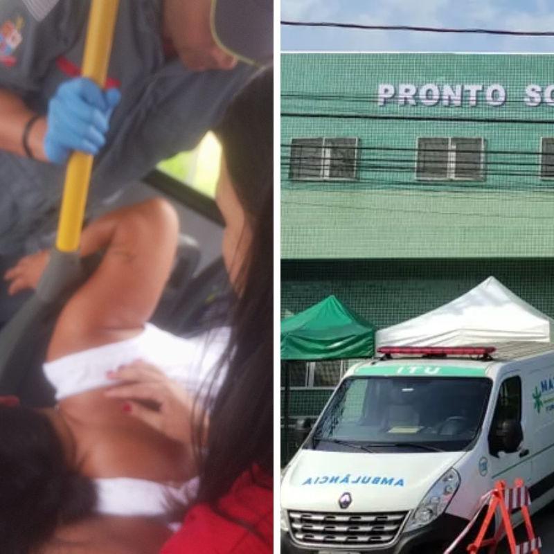 Mulher foi socorrida pelo Samu e levada para o PS Rio Branco, onde segue internada