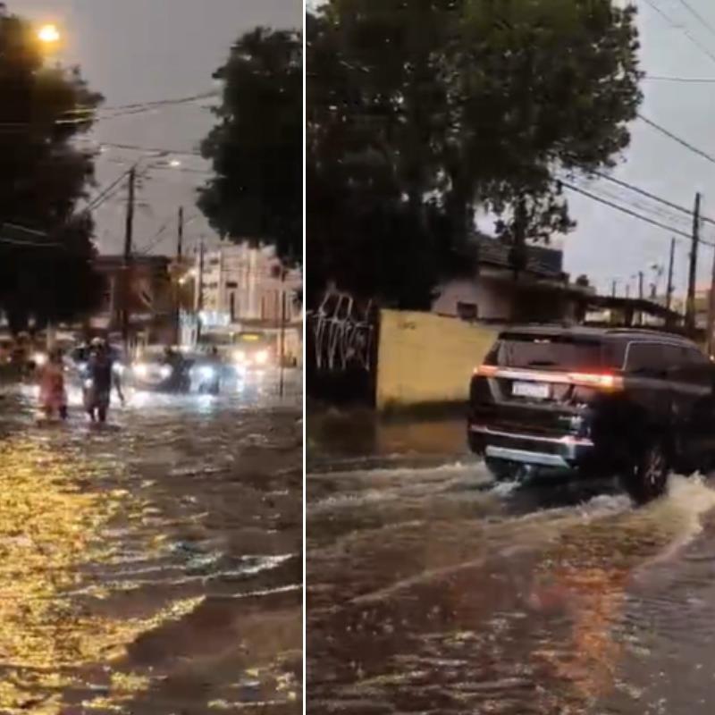 A Vila Margarida, em São Vicente, foi um dos locais que teve alagamento