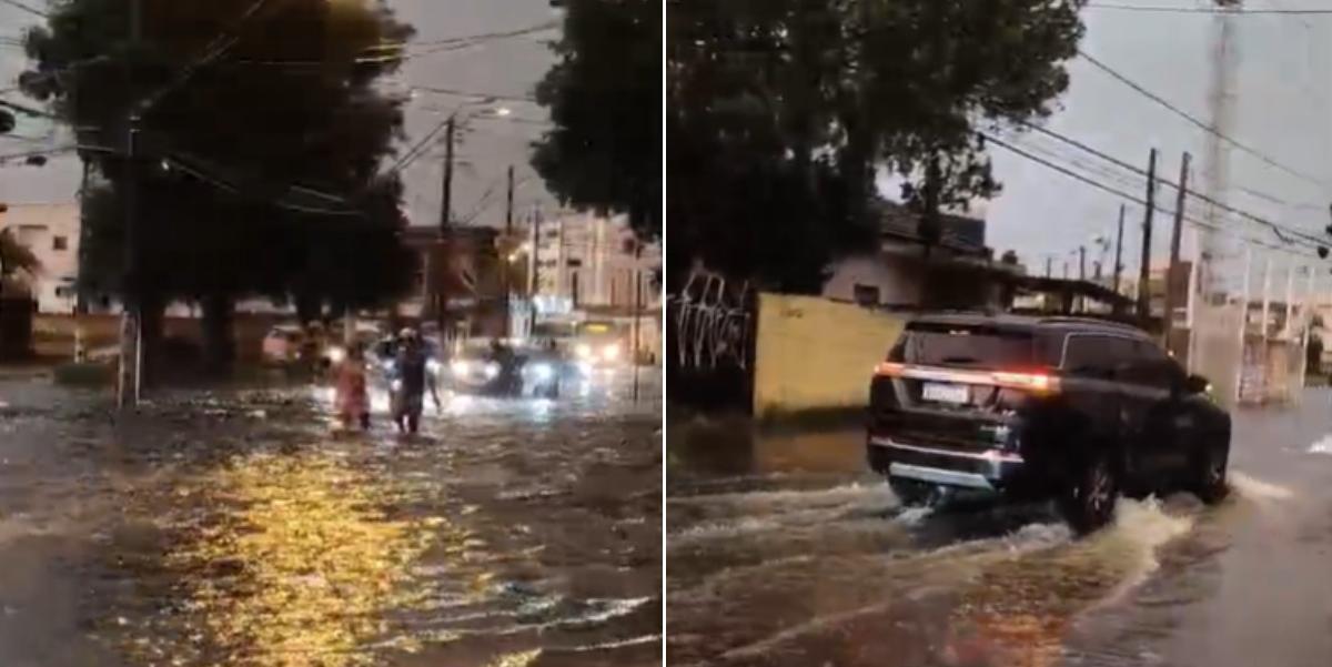 A Vila Margarida, em São Vicente, foi um dos locais que teve alagamento