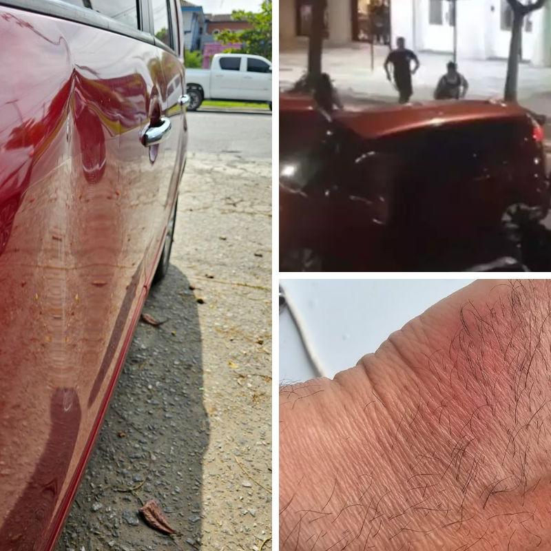 Bombeiro contou que o mecânico amassou o seu carro e o deu golpes com martelada