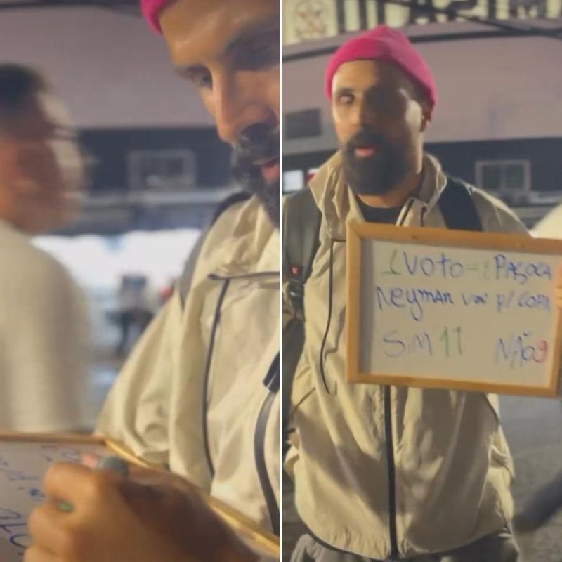 O influenciador Caio Giachetti interage com o público nas ruas de Santos, usando criatividade e abordagens inusitadas para testar ideias e gerar conexão