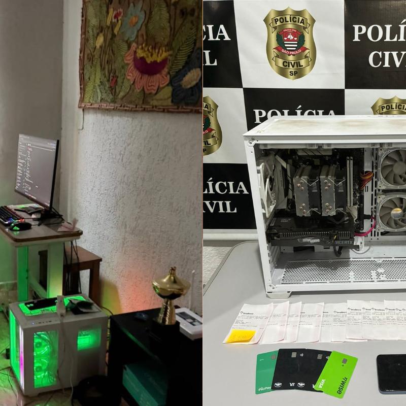 Operação resultou na apreensão de computador, celular, cartões bancários e comprovantes de depósitos