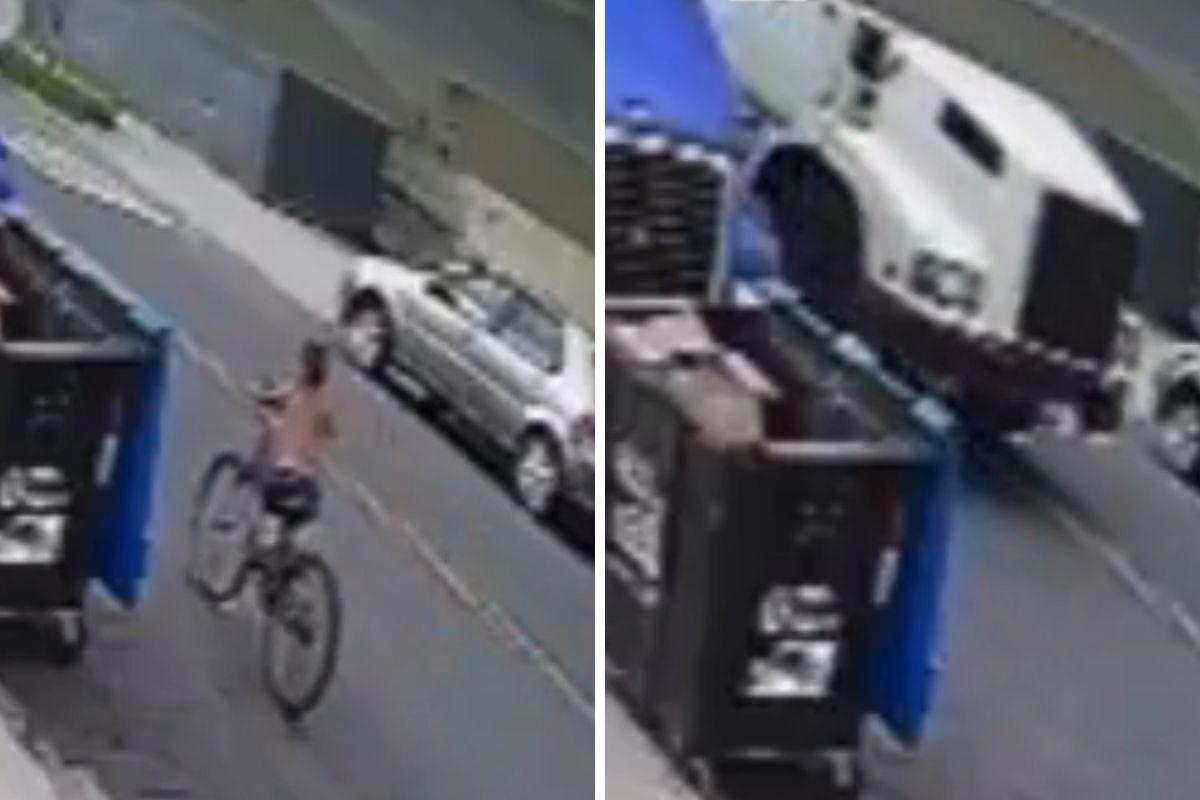 Câmera flagrou o momento do acidente em Santos