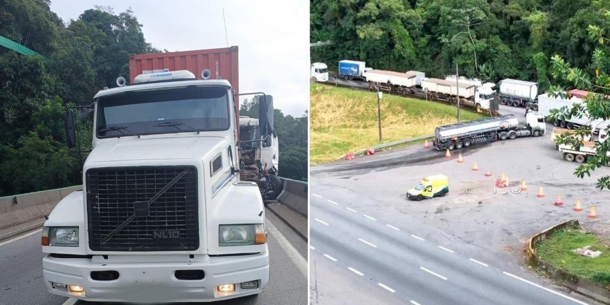 Acidente na Rodovia Anchieta causa tráfego lento do km 38 ao km 46